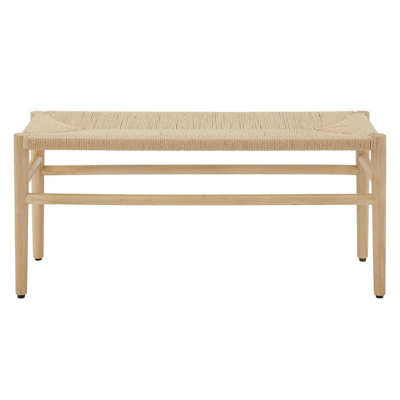 Giethoorn Solid Wood Bench with Weave Rope by  Modern