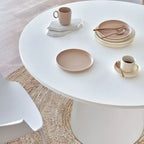 46 White Round Pedestal Dining Table