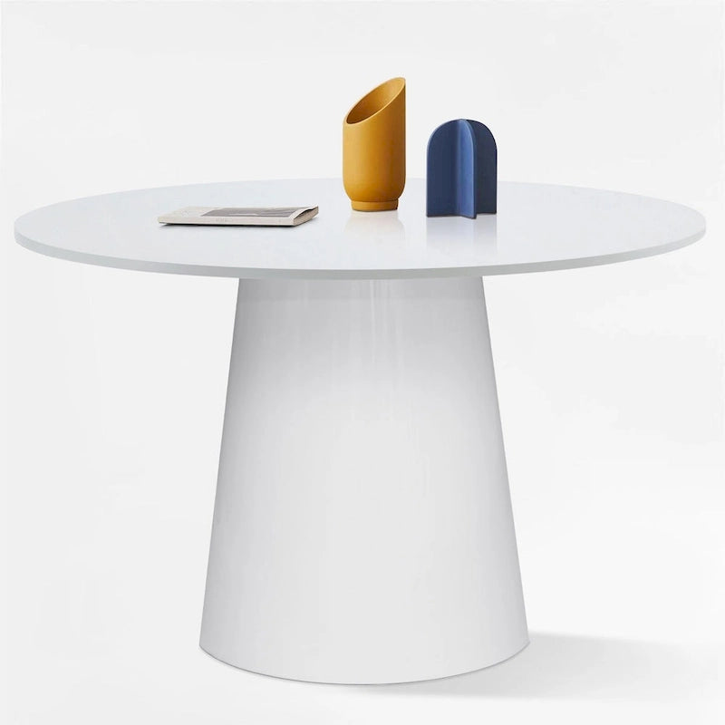 46 White Round Pedestal Dining Table
