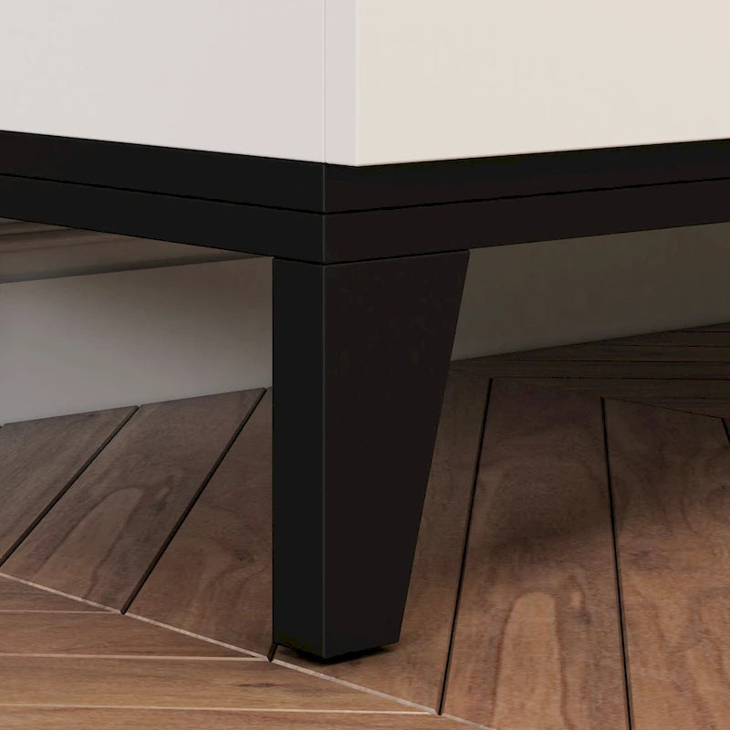 Buffet Sideboard Combo Chest Console Table White/Black 4 Door 4 Drawer