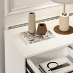 Buffet Sideboard Combo Chest Console Table White/Black 4 Door 4 Drawer
