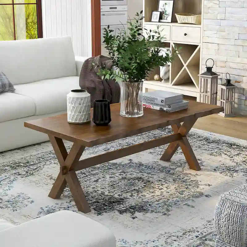 Mav Transitional Walnut 47-inch Solid Wood Coffee Table by 