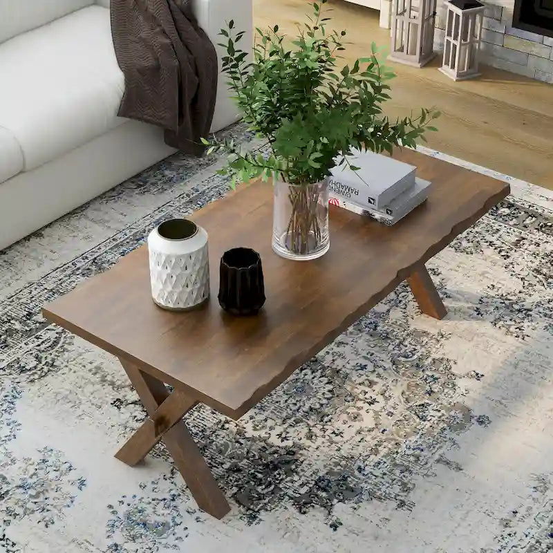 Mav Transitional Walnut 47-inch Solid Wood Coffee Table by