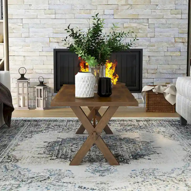 Mav Transitional Walnut 47-inch Solid Wood Coffee Table by