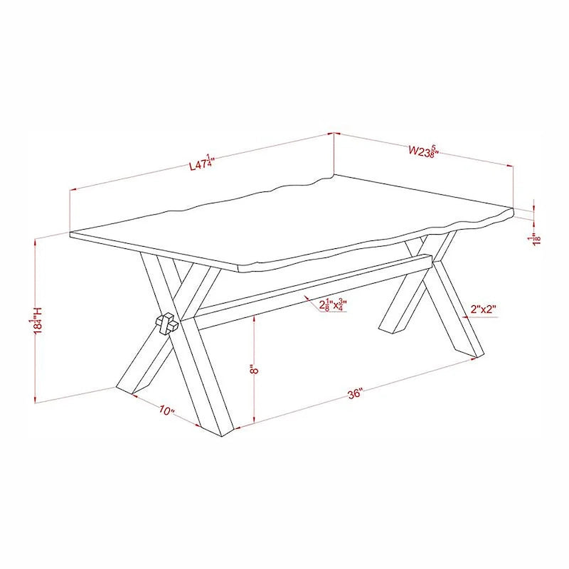Mav Transitional Walnut 47-inch Solid Wood Coffee Table by