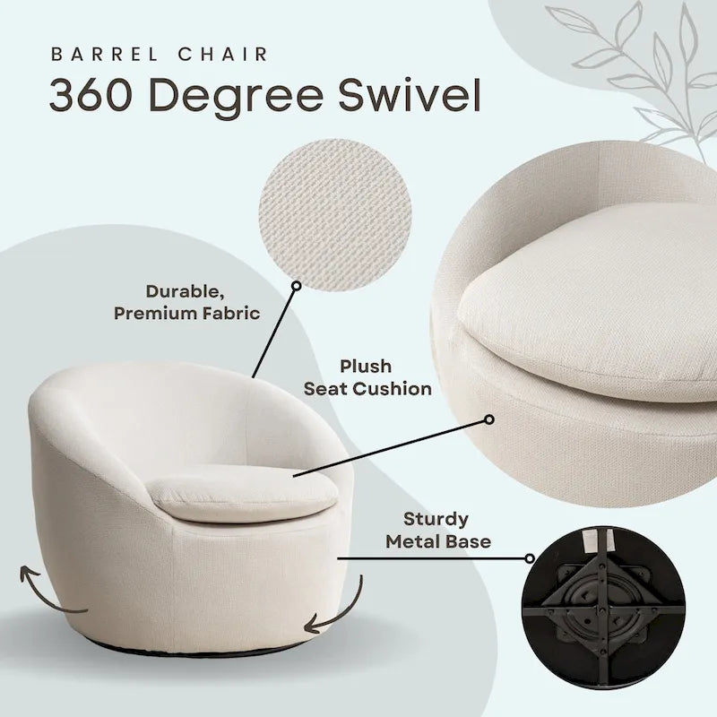 Winnie Modern Swivel Barrel Chair