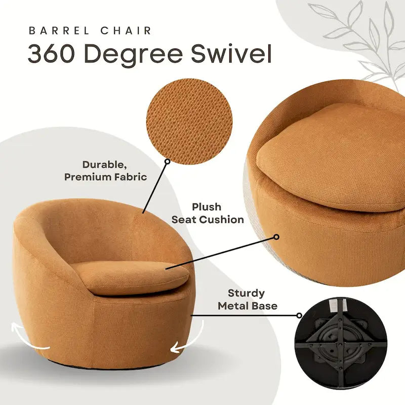 Winnie Modern Swivel Barrel Chair