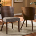 Mid Century Fabric and Wood Dining Chair 2-piece Set by 