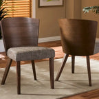 Mid Century Fabric and Wood Dining Chair 2-piece Set by 