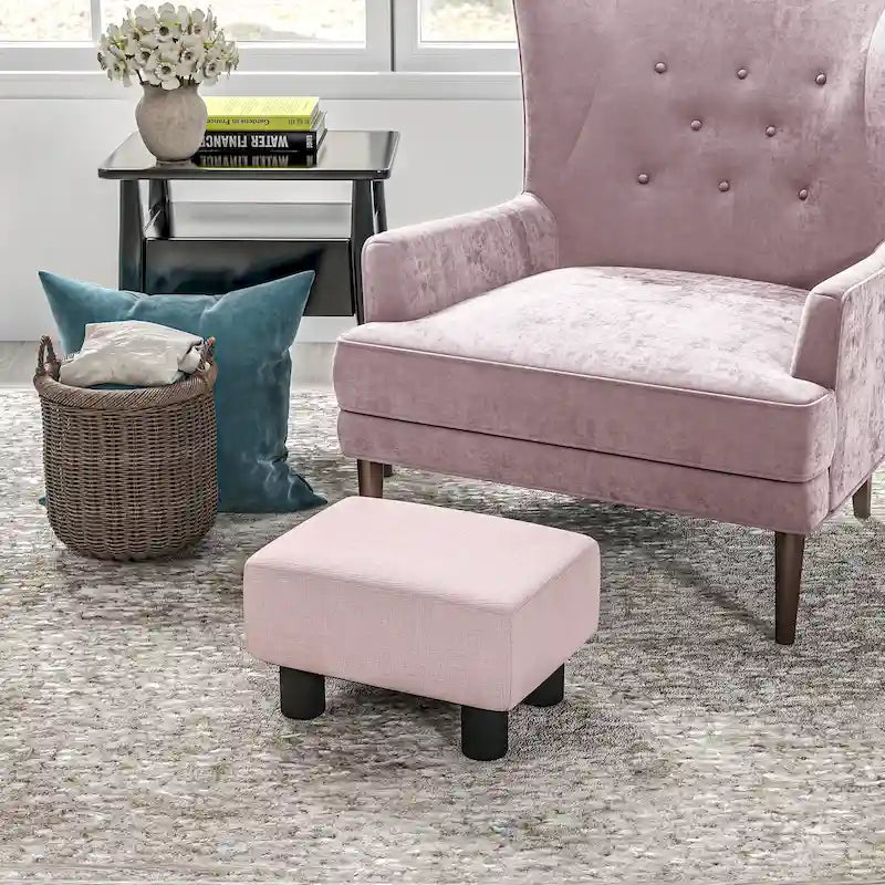 16 Cube Modern Linen Footrest Ottoman