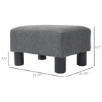16 Cube Modern Linen Footrest Ottoman