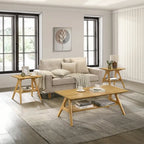  Arona Mid-Century Modern Wood 3-Piece Coffee Table Set