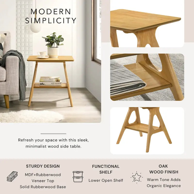 Arona Mid-Century Modern Wood 3-Piece Coffee Table Set