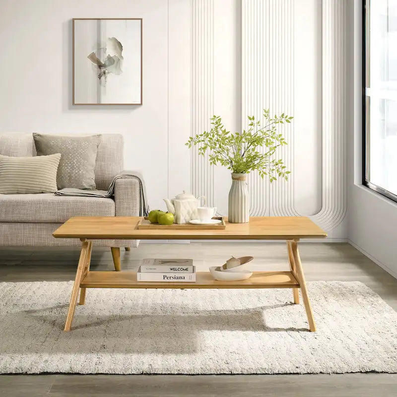 Arona Mid-Century Modern Wood 3-Piece Coffee Table Set
