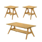 Arona Mid-Century Modern Wood 3-Piece Coffee Table Set