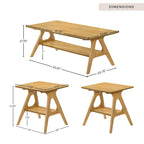 Arona Mid-Century Modern Wood 3-Piece Coffee Table Set