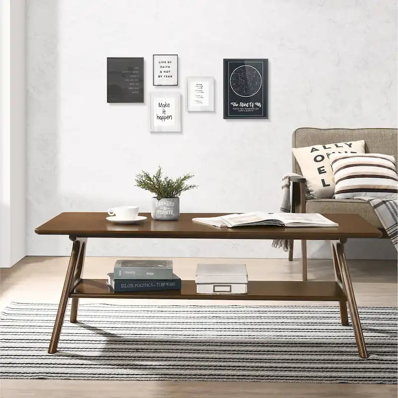 Arona Mid-Century Modern Wood 3-Piece Coffee Table Set