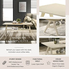 Arona Mid-Century Modern Wood 3-Piece Coffee Table Set