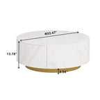 Modern Round Drum Coffee Table, Trapezoid White Marble Coffee Table For Living Room