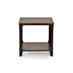 Brown Distressed Wood & Iron Square End Table - 24 - Rustic Industrial