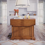 Americana Distressed Cottage Oak Kitchen Island With Drop Leaf