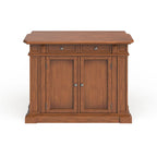 Americana Distressed Cottage Oak Kitchen Island With Drop Leaf