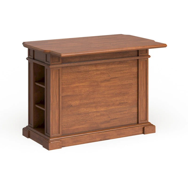 Americana Distressed Cottage Oak Kitchen Island With Drop Leaf