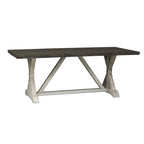 Willowrun Rustic White Weathered Gray Trestle Table
