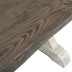 Willowrun Rustic White Weathered Gray Trestle Table