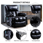 Faux leather Massage Recliner Chair, Rocker Recliner, Heat Function