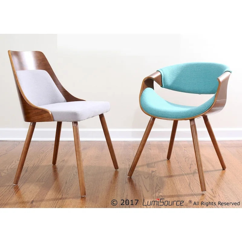 Carson Carrington Vallemala Walnut and Fabric Dining Chair - N/A
