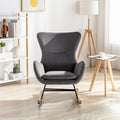 Velvet Fabric Padded Seat Rocking Chair
