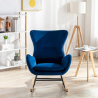 Velvet Fabric Padded Seat Rocking Chair