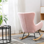 Velvet Fabric Padded Seat Rocking Chair