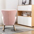 Velvet Fabric Padded Seat Rocking Chair