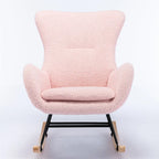 Velvet Fabric Padded Seat Rocking Chair