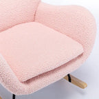 Velvet Fabric Padded Seat Rocking Chair