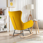 Velvet Fabric Padded Seat Rocking Chair