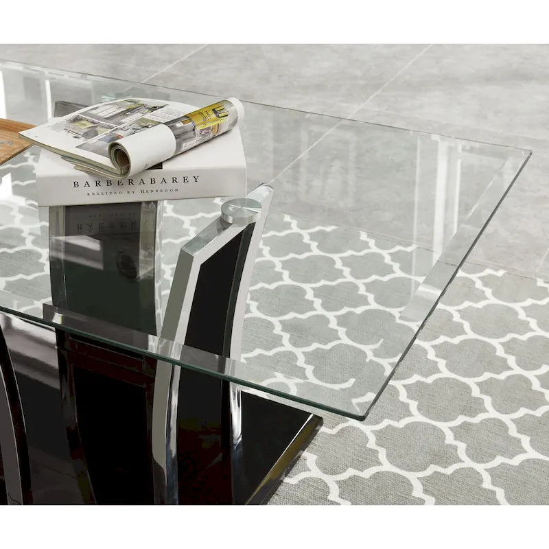 McAvory Modern 47-inch Glass Top 1-Shelf Coffee Table by Silver Orchid