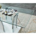 McAvory Modern 47-inch Glass Top 1-Shelf Coffee Table by Silver Orchid