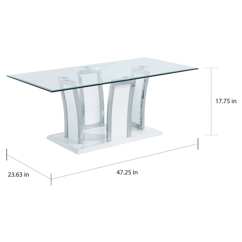 McAvory Modern 47-inch Glass Top 1-Shelf Coffee Table by Silver Orchid