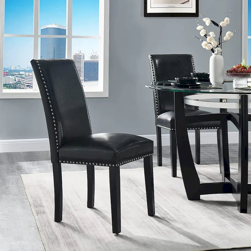Faux Leather Kitchen Dining Accent Chairs Set of 2