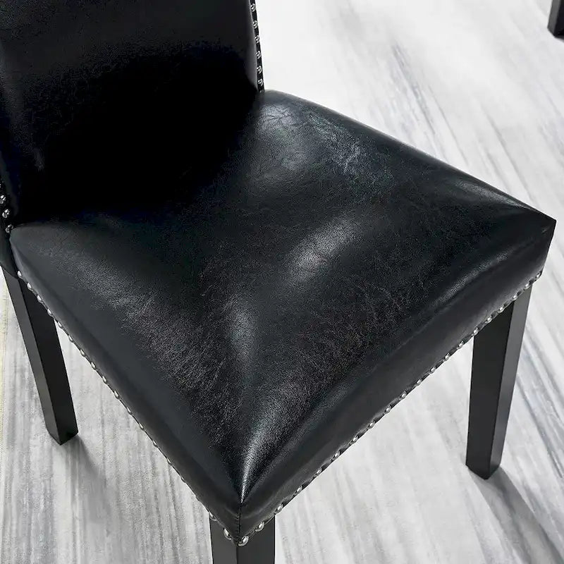 Faux Leather Kitchen Dining Accent Chairs Set of 2