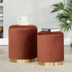Silver Orchid Corday Contemporary Pleated Nesting Ottoman Set