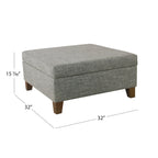 HomePop Luxury 32 Square Storage Ottoman