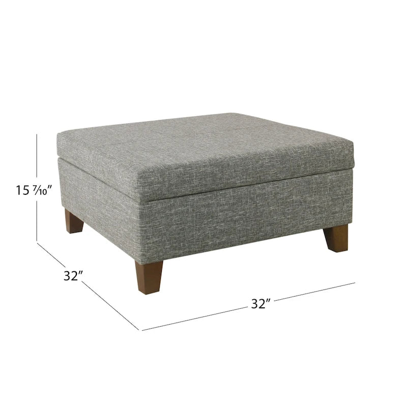 HomePop Luxury 32 Square Storage Ottoman