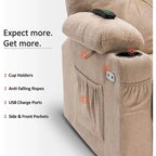 MCombo Electric Power Swivel Glider Recliner Chair with Cup and USB Ports for Nursery, Fabric 7797