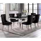 Pizo Glam 79-inch Chrome Leg Glass Top Dining Table