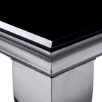 Pizo Glam 79-inch Chrome Leg Glass Top Dining Table