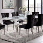 Pizo Glam 79-inch Chrome Leg Glass Top Dining Table